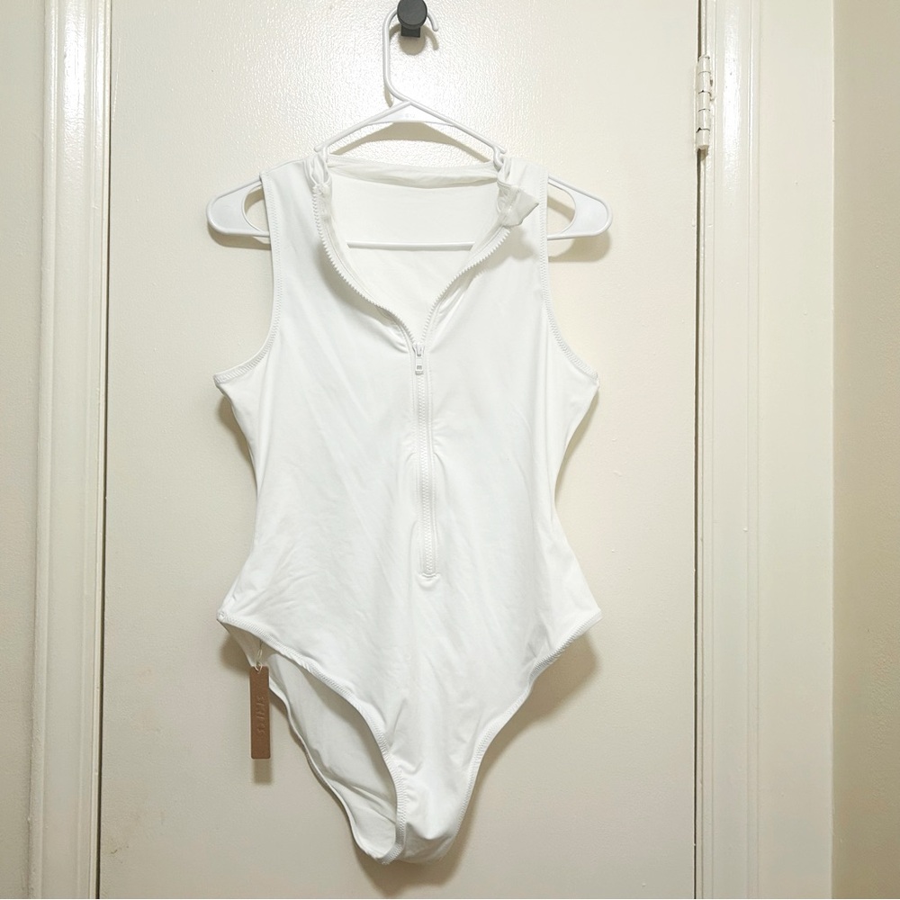 SKIMS Zipfront Sleeveless One Piece Swimsuit